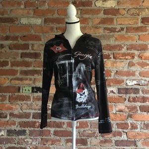 Adorable Georgia Bulldog Zip up Hoodie Size M